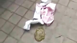 Lovely Japanese chick outdoor pooping accident