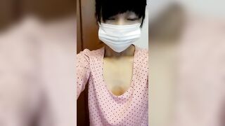 Cute Asian chick pooping small turds