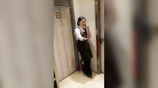 Beautiful Japanese babe caught pooping by spy cam