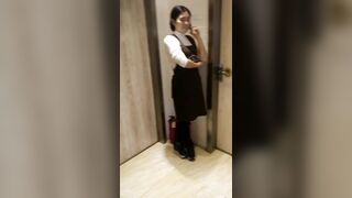 Beautiful Japanese babe caught pooping by spy cam