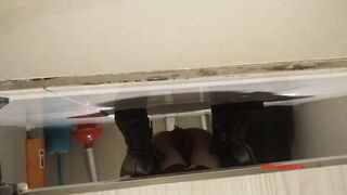 Beautiful Japanese babe caught pooping by spy cam