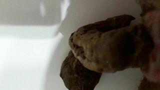 Amateur ass pooping soft turd load