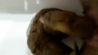 Amateur ass pooping soft turd load