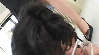 Japanese mistress gives breakfast to personal pig slave