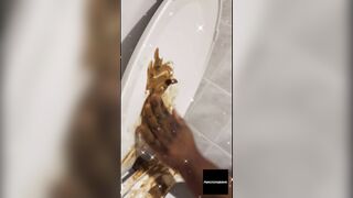 Chubby huge ass ebony dildo fucking her poop