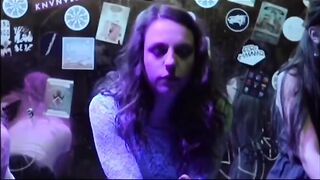 Sexy girl has diarrhea in a night club washroom