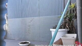 Cute Japanese chick and huge liquid poop in the alley