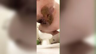 Dirty ass pooping and smearing in closeup