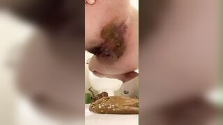 Dirty ass pooping and smearing in closeup