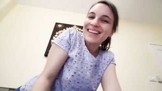 Lovely brunette girl pooping nicely on cam