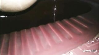Amateur lady pooping in the toilet