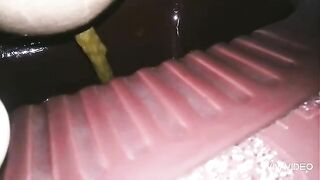 Amateur lady pooping in the toilet