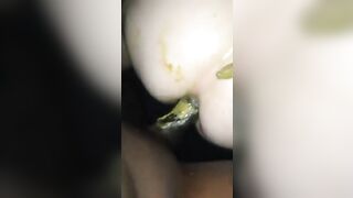 Hot white ass fucked by black cock while pooping