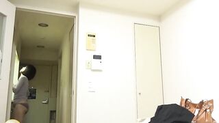 Cute Japanese young chick in constipated poop collection