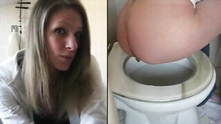 Blonde milf with sexy ass poops for you