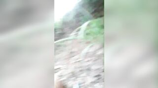 Thai chick spread legs and poops outdoor