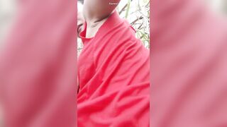 Indian desi busty pooping in the forest