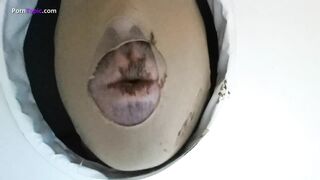 Slave eating fresh poop from her mistress