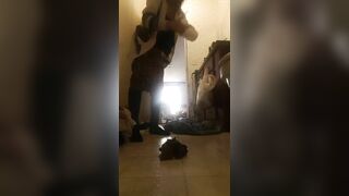 Amateur hot ass lady pooping on the floor