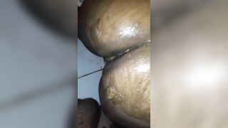 Sweet ass lady getting fucked while pooping
