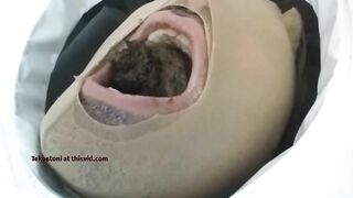 Using his mouth for shitting