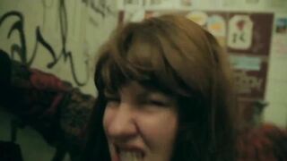 Crazy woman poops in cafes toilet