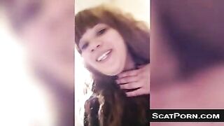 Redhead bbw with sexy big booty pooping on webcam