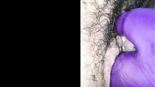 Big vibrator in pussy while pooping