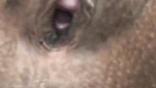 Close-up-of-sexy-asshole-pooping