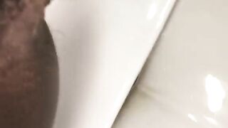 Close-up-of-sexy-asshole-pooping