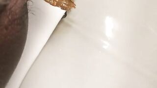 Close-up-of-sexy-asshole-pooping