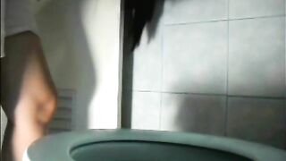 Gorgeous hot ass young babe poops in the bowl