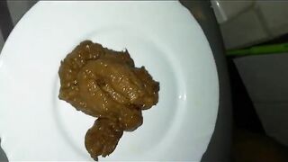 Decorating plate with her messy load