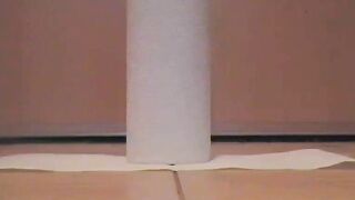 Dropping a long smooth log on the floor