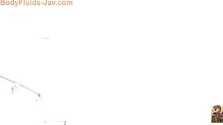 Japanese brunette babe shits green sticky poop