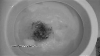 Amateur teen girl poops in the toilet