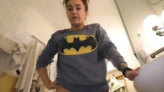 Chubby wife with chubby ass poops