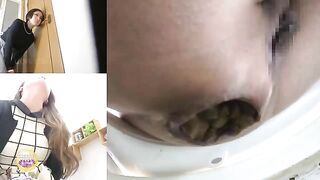 Sweet curvy Japanese lady poops hard