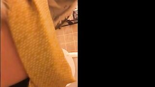 Beautiful girlfriend spread ass cheeks for pooping