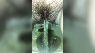 Hairy pussy lady piss and poop video