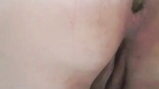 Closeup view of bbw pooping booty