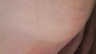 Closeup view of bbw pooping booty