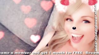 Cute blonde cam teen girl pooping