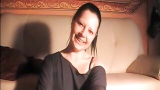 Curvy brunette wife poop eating