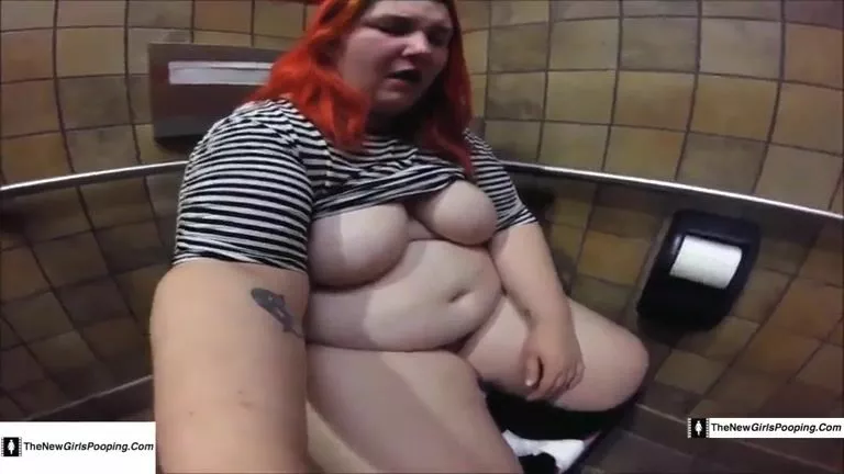 Pooping Toilet - Redhead teen bbw lady pooping in the toilet