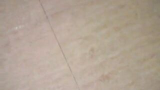 Chubby mature lady pooping on the floor