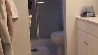 Pretty amateur lady pooping in toilet