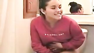 College girls laughing and pooping