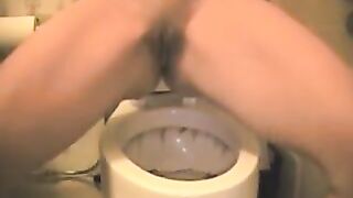 Blonde teen peeing and pooping closeup
