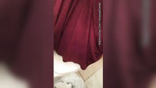 Amateur brunette wife fills the toilet with huge poop